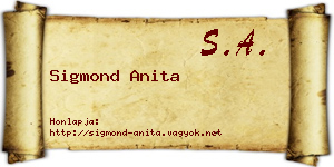 Sigmond Anita névjegykártya