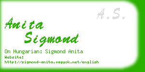 anita sigmond business card